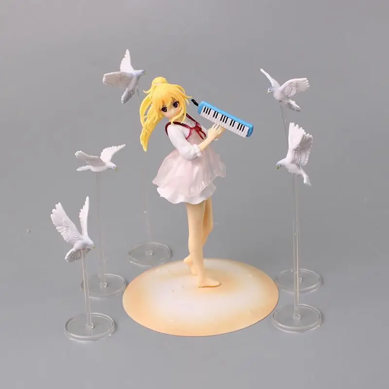 15Cm Japanese Anime Your Lie In April Figure Miyazono Kaori Surrounded By Seagulls Pvc Action Figures Model Ornament Toy Gifts