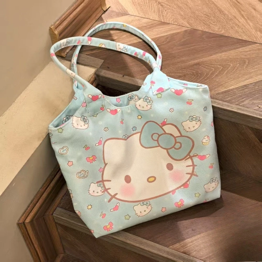 

Sanrio Hello Kitty Women's Handbags Kawaii Cat Handbag Cartoon shoulder bag Lightweight Shopping Cute Single Shoulder Tote Bag