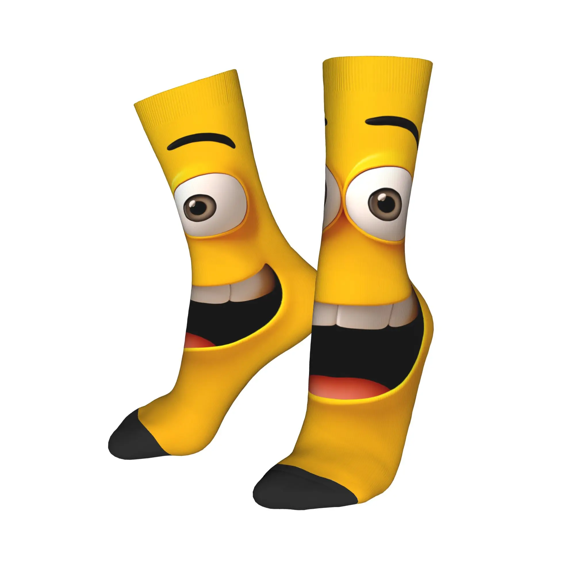 Happy Cartoon Face Meme Stockings Men's  Socks Quality Novelty Socks Winter Cycling Anti-Slip Graphic Socks Birthday Present
