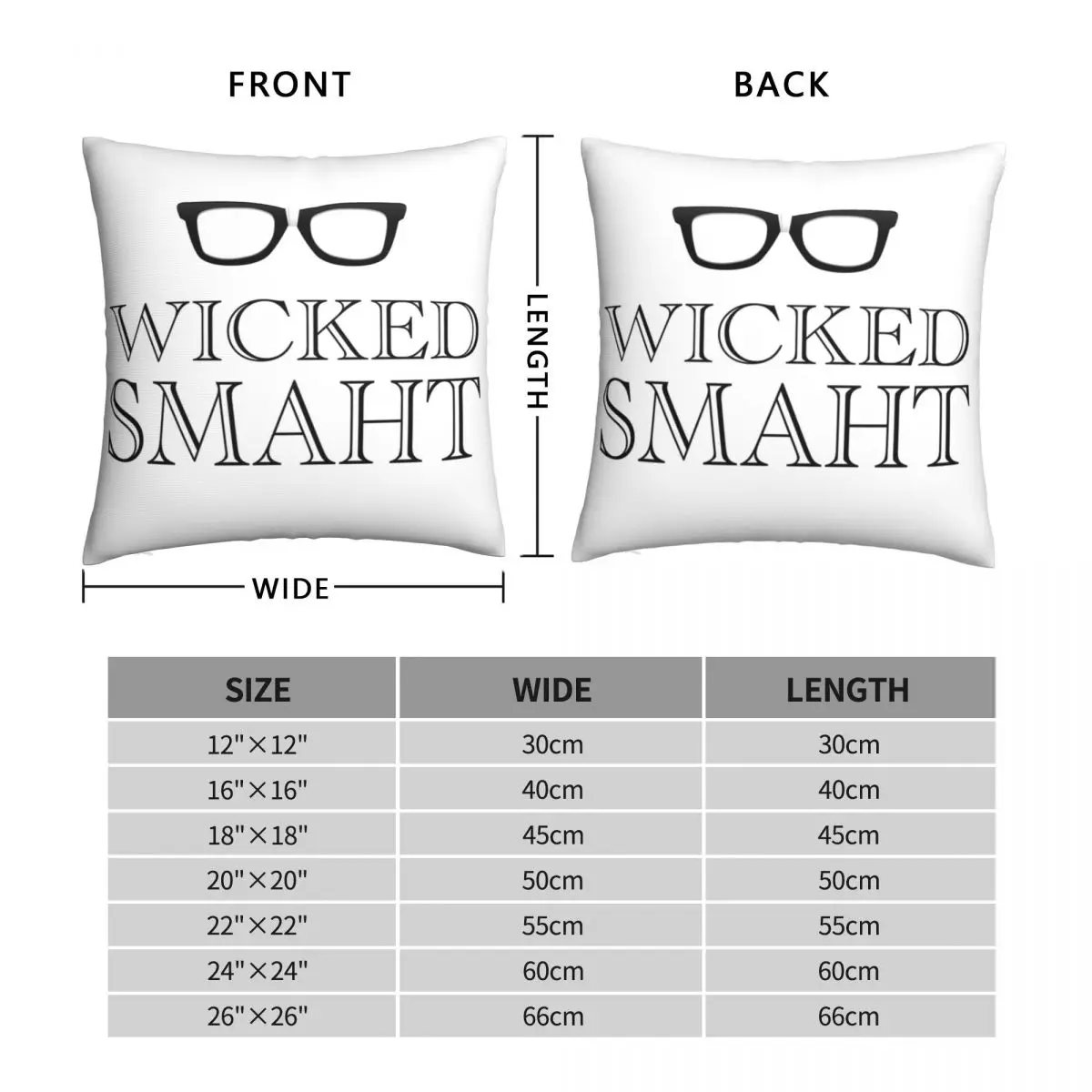 Wicked Smaht Boston Humor Square Pillowcase Polyester Linen Velvet Pattern Zip Decor Pillow Case Car Cushion Case