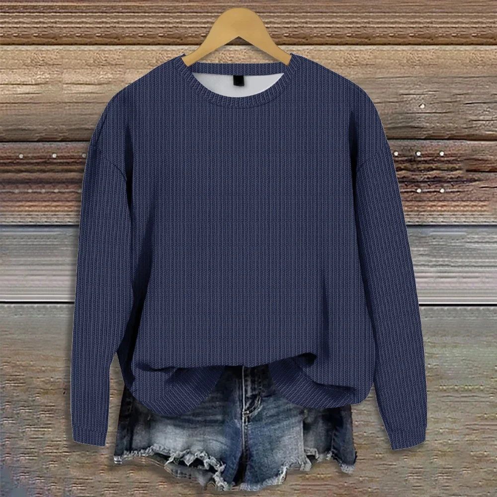 

Pure Color Women Long Sleeve Crew Neck Sweatshirt Cool Casual Loose Pullovers Winter Hip Hop Streetwear Cute Fit Tops