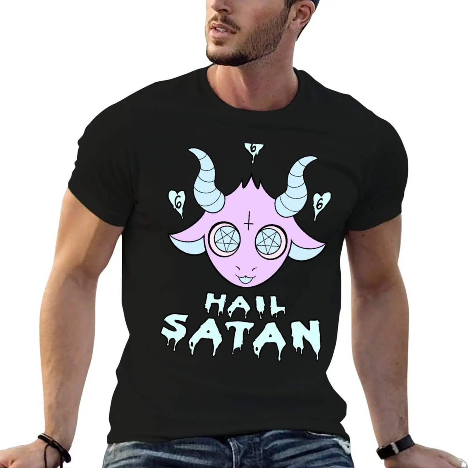 All Hail Pastel Goth Satan 666 T-Shirt Creative Graphic Tee Shirt