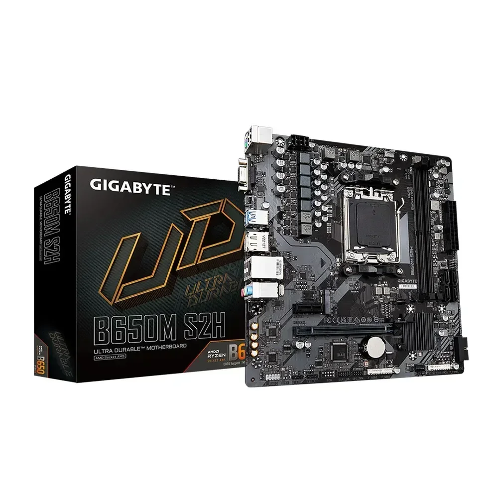 

GIGABYTE B650M S2H M-ATX Motherboard 2*DDR5 M.2 PCIe 4.0 X16 4*SATA 3.0 VGA+DP+HDMI AMD Ryzen 7000/8000 Series AM5