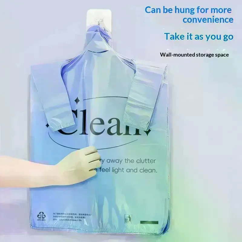 50PCS Thickened Drawstring Trash Bags Leak Proof Tear Resistant For Kitchen Bathroom Office Daily Use