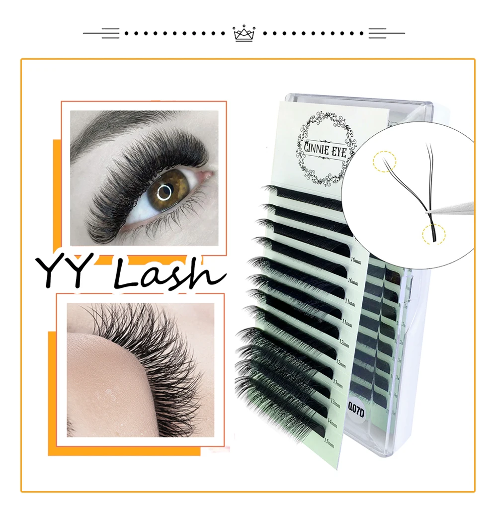 YY Lash Extensions Y-Form Volumen Wimpern 3D Faux Cil Vorgefertigte Fächer Lash Cluster Makeup Classic Individuelles Wimpernbündel CIlios – Detail 6