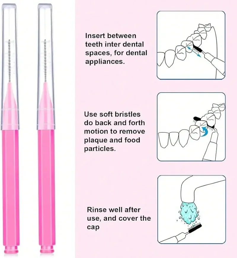 100Pcs Interdental Brush Disposable Dental Floss Brushes Portable Teeth Gap Clean Toothpick Home Travel Oral Care Cleaning Tool