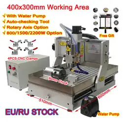 CNC 3040 Milling Machine 2200W 1500W 800W Water Cooling 4Axis USB Port Metal Router Kit for Wood Aluminum Copper Metal WorKing