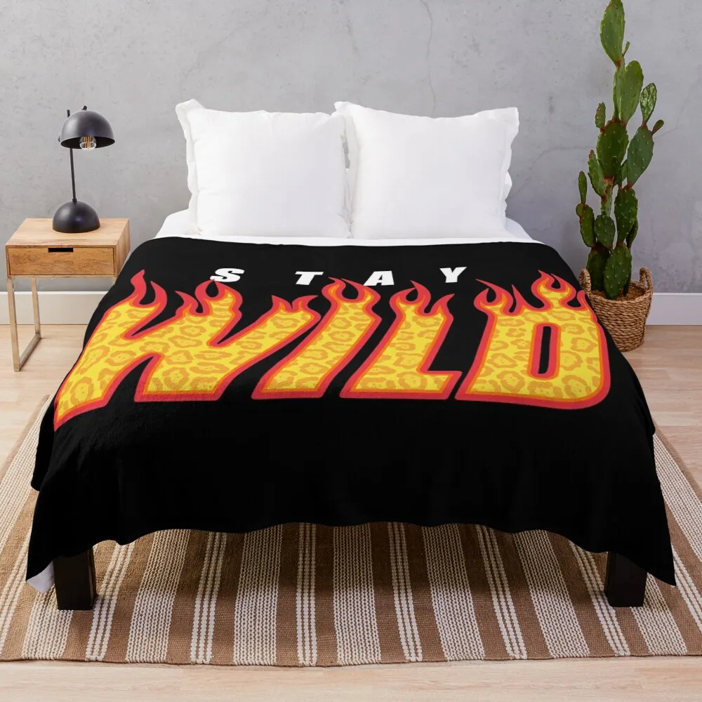 Stay Wild Fire Ben Azelart Throw Blanket Bed Quilt decorative Comforter Blankets