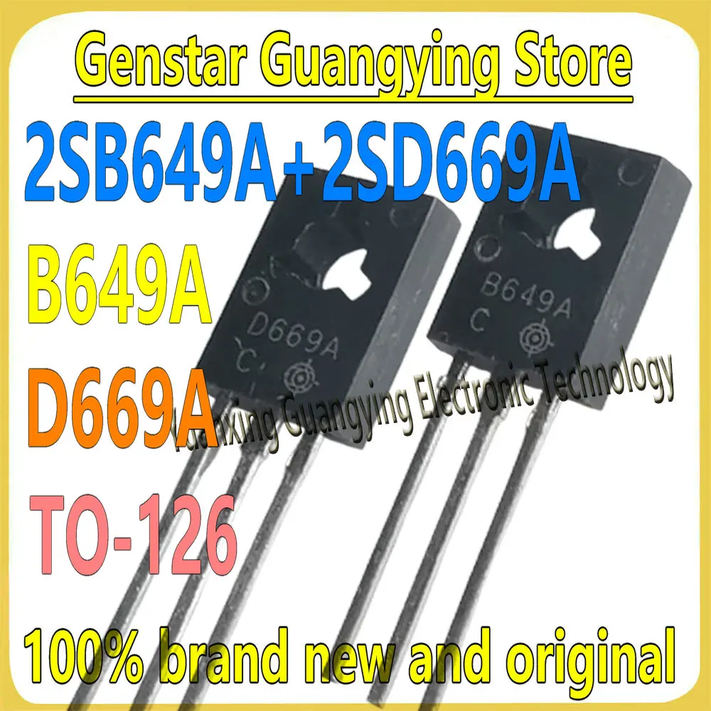 (10 Pairs = 20 Pieces) 2SB649A 2SD669A B649A D669A B649 D669 TO-126 Audio Amplifier Pairing Triode 100% Brand New Original