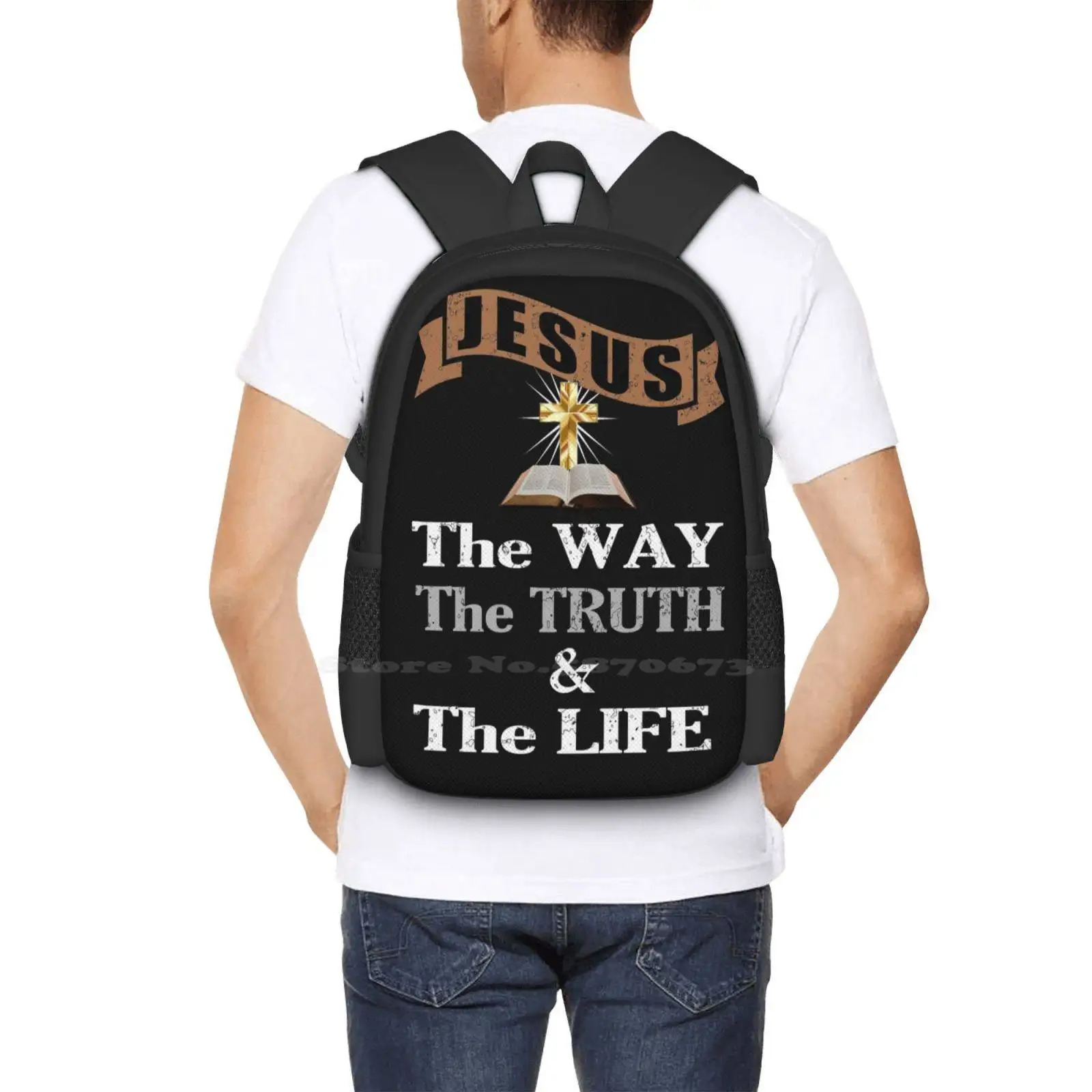 Laptop Travel School Bags, Pattern Design, Jesus The Way The Together e The Life Christian Gift