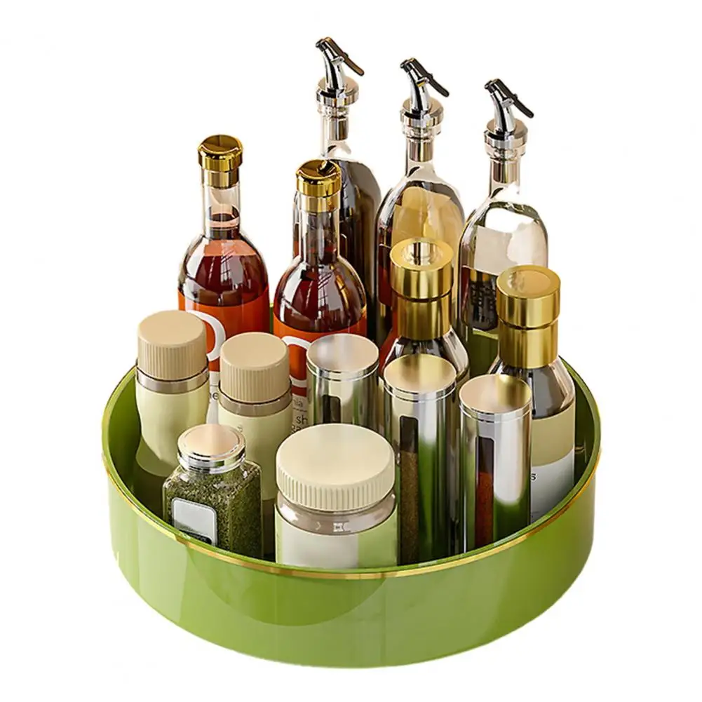 Condiment Bottle Storage Box Space-saving Turntable Organizer 360-degree Rotatable Kitchen Bathroom Organizer for Dresser