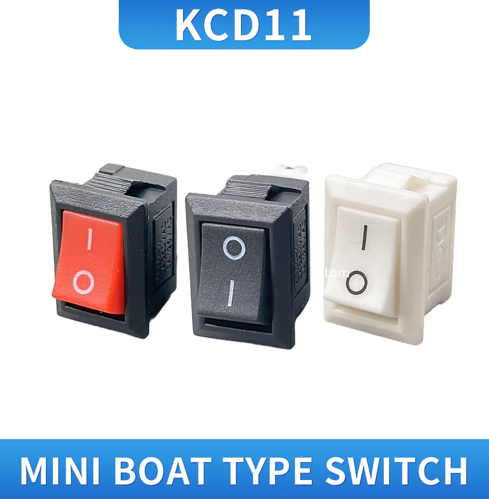 KCD1 Button On-Off 3Pin 2pin  DPST Boat Car Rocker Switch 6A/10A 250V/125VAC Button switch protective sleeve