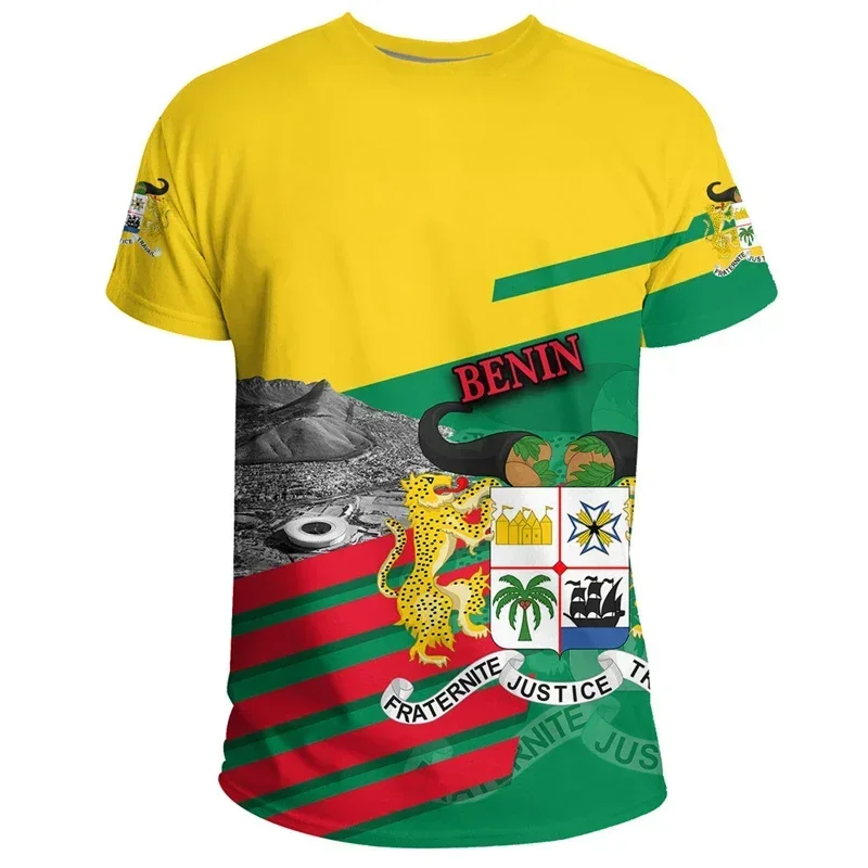 2024 Summer New Hot Flag Football Jersey Benin Republic of Africa Large Size Relaxed Comfortable Breathable Casual Fashion Shirt