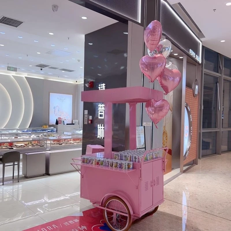 

Customizable Mobile Coffee Cart Multi-functional Vending Cart Stall Cart