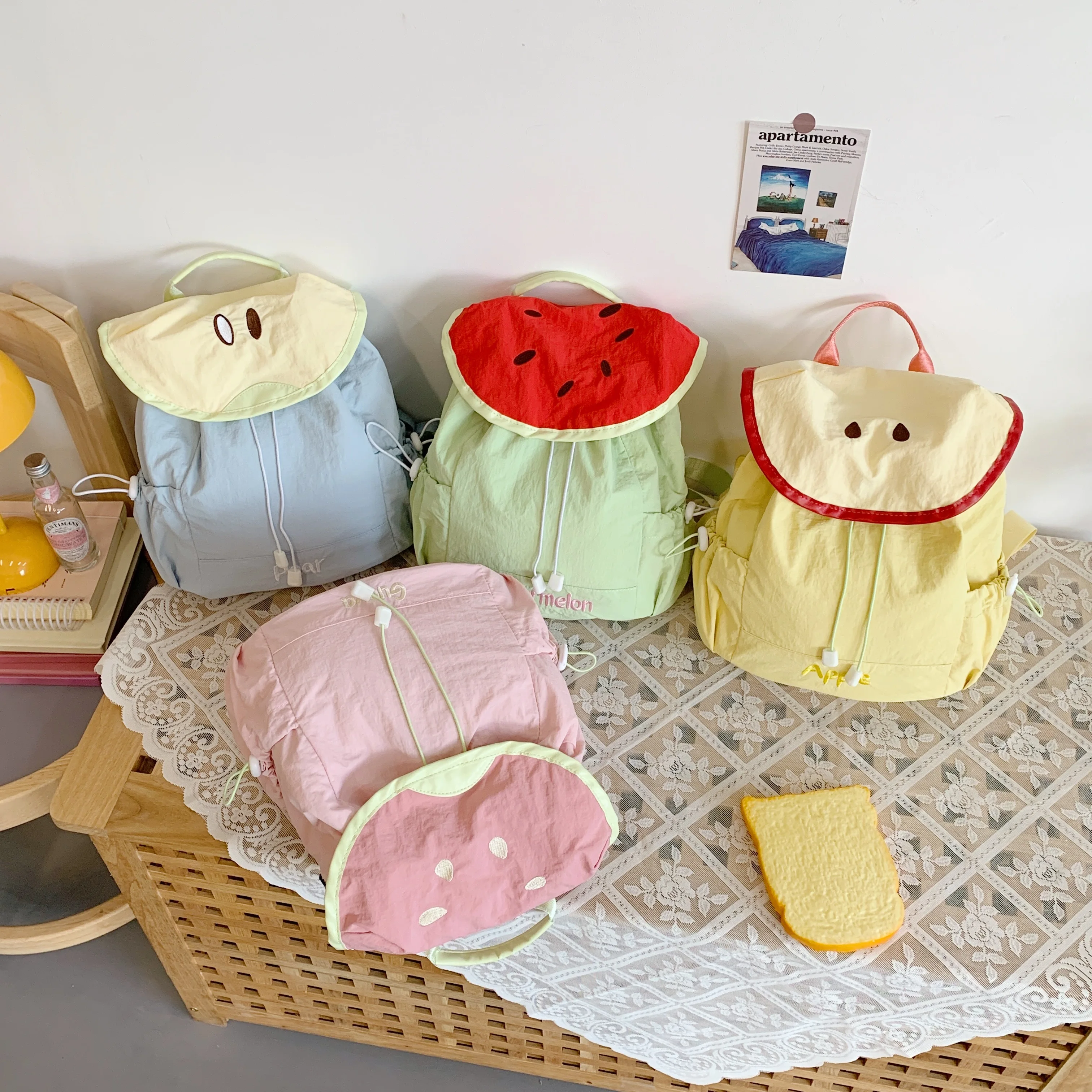 حقيبة ظهر جديدة بنمط الفاكهة للصيف بتصميم برباط الدوبامين حقائب كتف ذات سعة كبيرة حقيبة يد للركاب على طراز Preppy #1