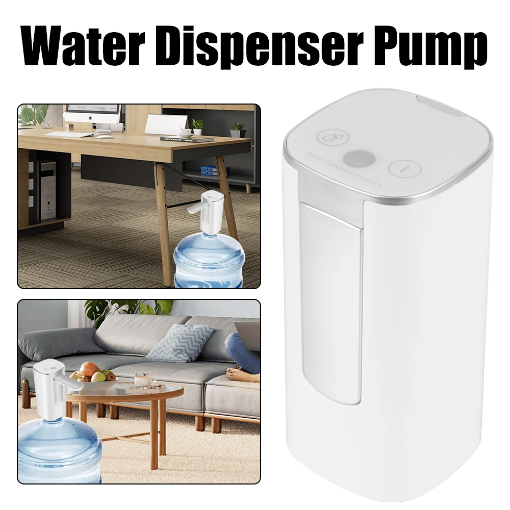 Water Bottle Dispenser Pump Fingerprint Electric Water Absorber Button Dispenser Smart Display Folding Touch Control