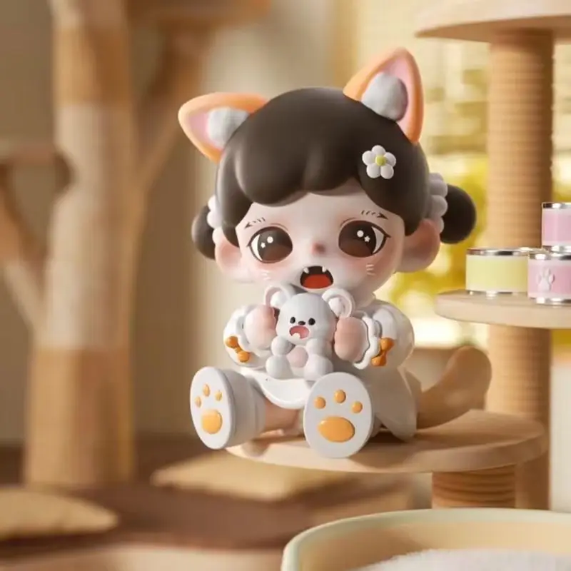 ゾーラーニャー猫フェイスソーシャルミニシリーズブラインドボックスかわいい漫画デスクトップ絶妙なモデルオーナメントサプライズミステリーボックス誕生日おもちゃ