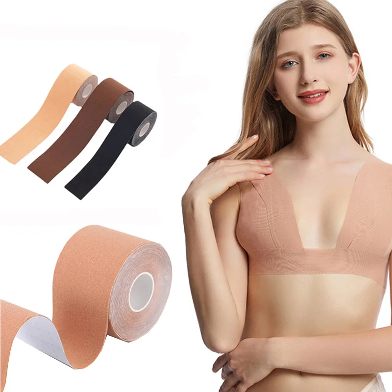 HaleyChan Boob Tape biustonosze dla kobiet samoprzylepne niewidoczne pastylki na sutki w klatce piersiowej obejmuje taśma podnosząca piersi Push Up Bralette Sticky-1 szt.