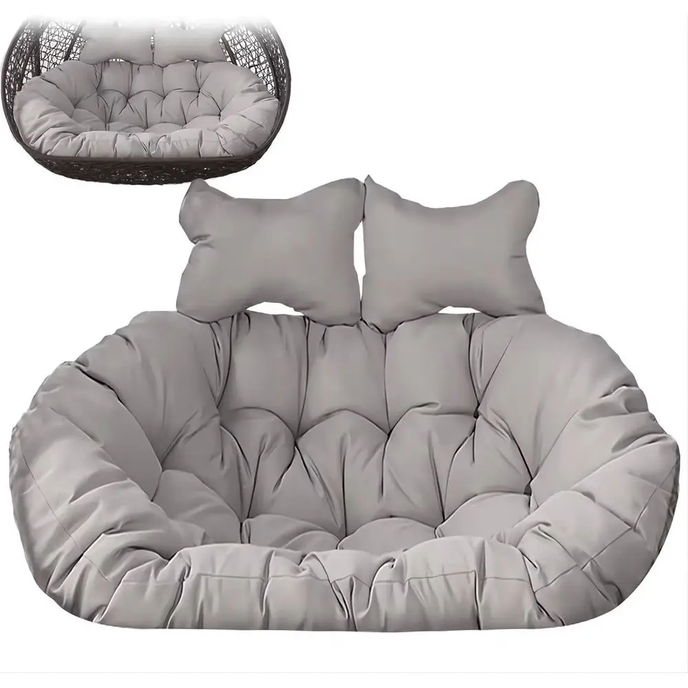 

Large 2-Person Waterproof Wicker Swing Chair Cushion, Thickened Seat Cushion Replacement for Outdoor Garden, Gray