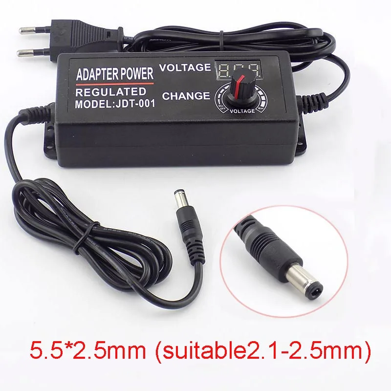 AC 100-220V to DC 3-12V 5A Adjustable Power Adapter CCTV Camera Power Supply for Led Strip Light Display Screen Charger C3