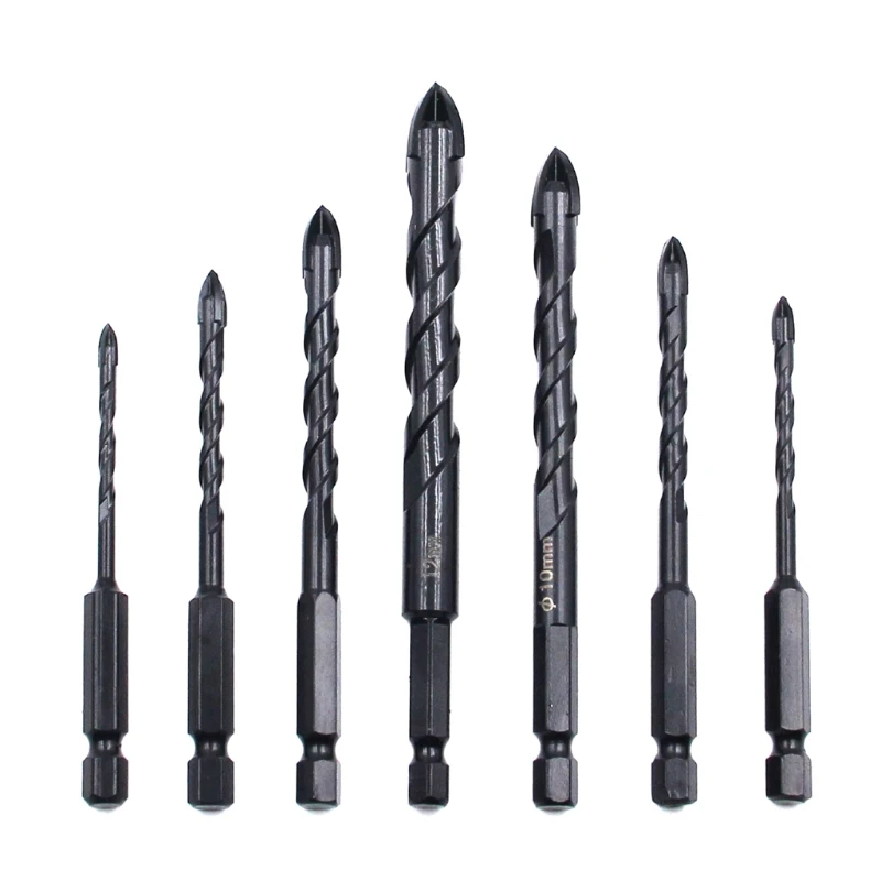 Practical for Cross Hex Tile Drill Bit 3/4/5/6/8/10/12mm for Triangle Bit Hard Alloy Hole Opener for Brick Wall Drop Shipping