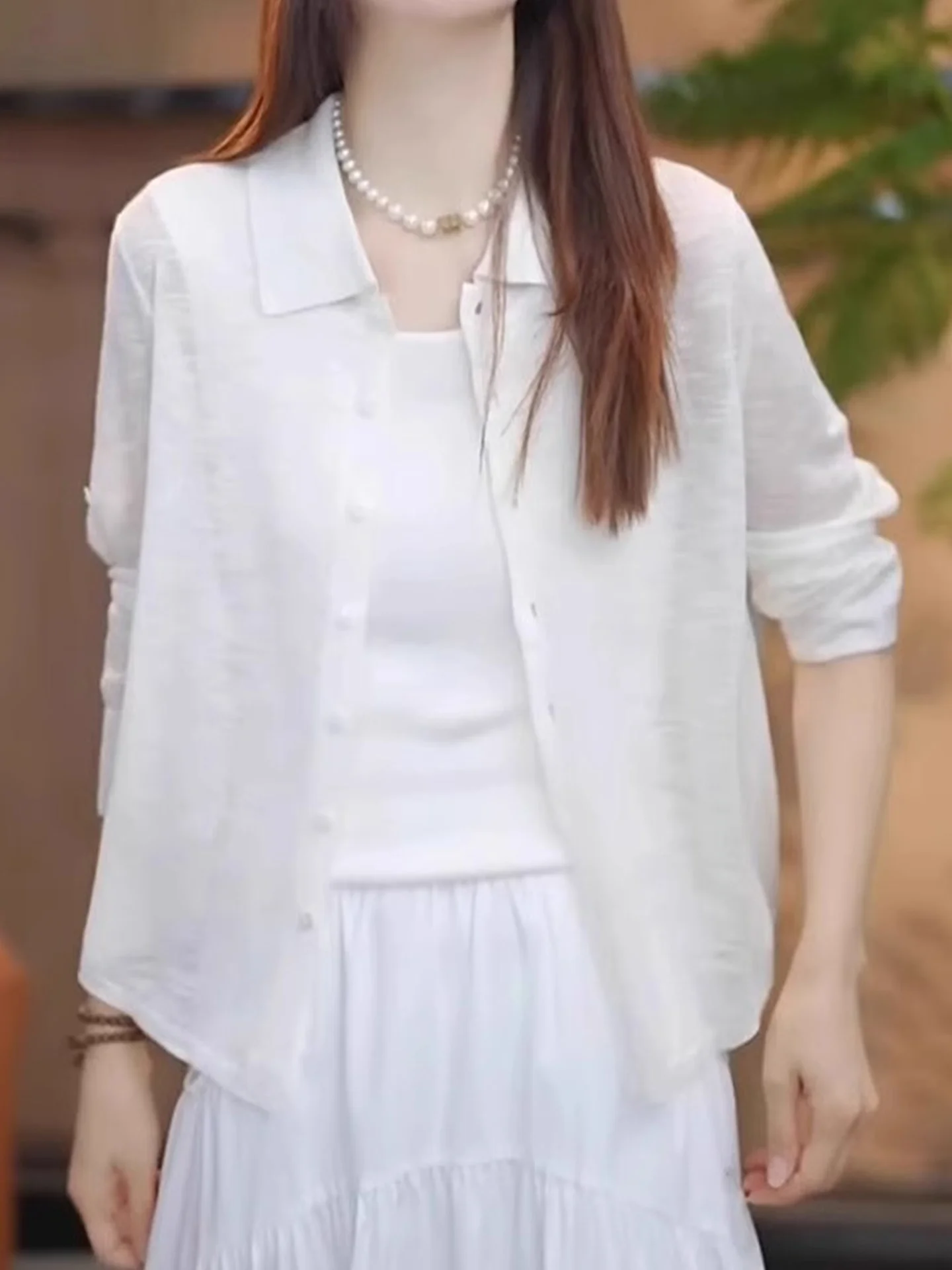 Cárdigan de Punto de Seda de Hielo de Manga Larga para Mujer, Estilo Casual, Top Adeazante, Transpirable, Moda de Verano, V...