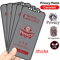 3Pcs Matte Ceramic Privacy Screen Protectors For iPhone 16e 16 Pro Max XR XS X 15 14 7 8 Plus 12 Mini 13 11 Pro Max SE2 SE3