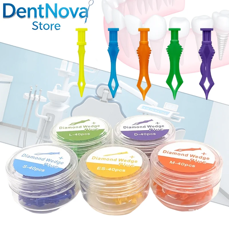 

Dental Diamond Wedges Assorted Sizes Plastic Wedges Dental Tools for Posterior Teeth Gap Filling Disposable