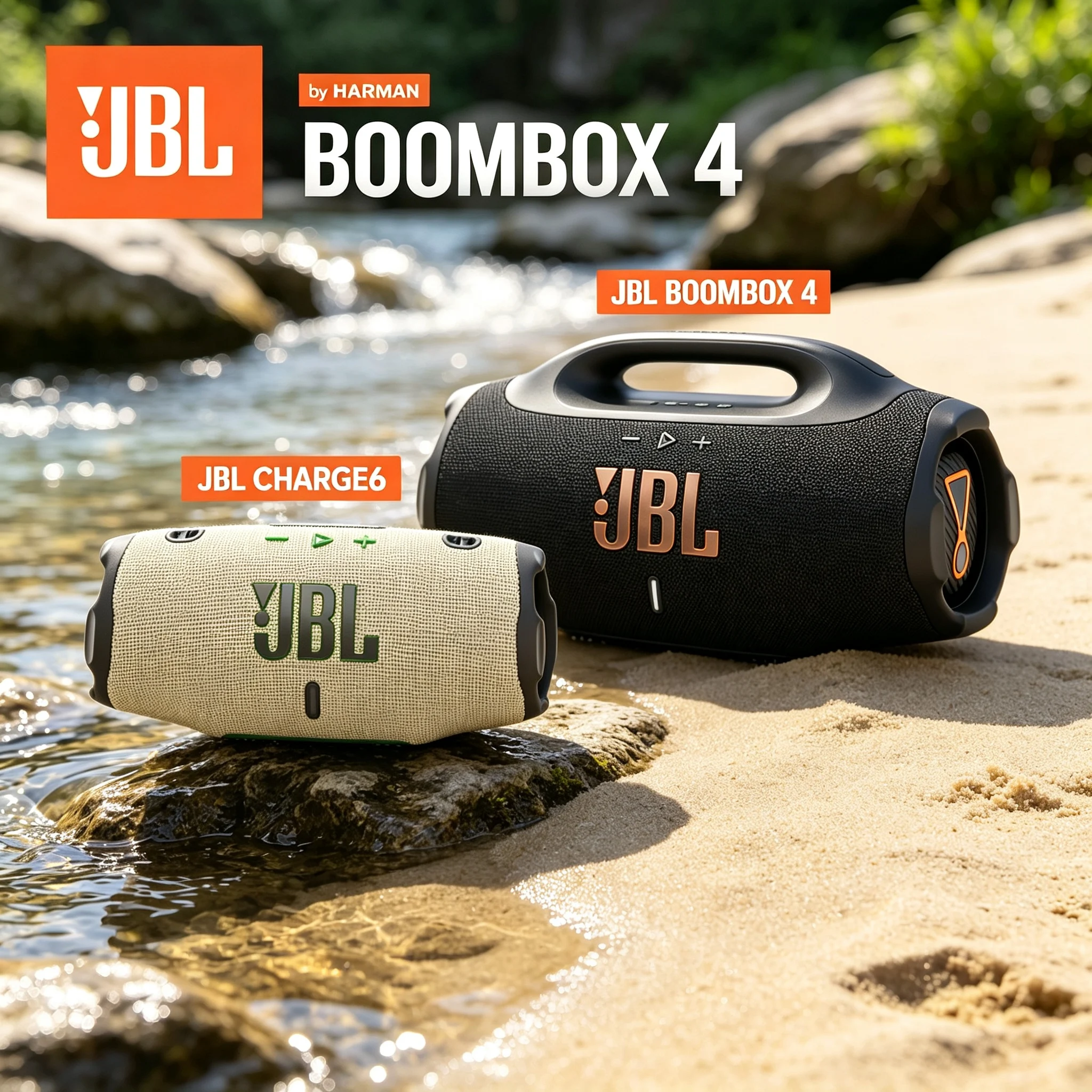 JBL CHARGE6 & BOOMBOX4 Bluetooth Speaker Set IP68 Waterproof Portable Wireless Speaker Deep Bass Outdoor Party Audio