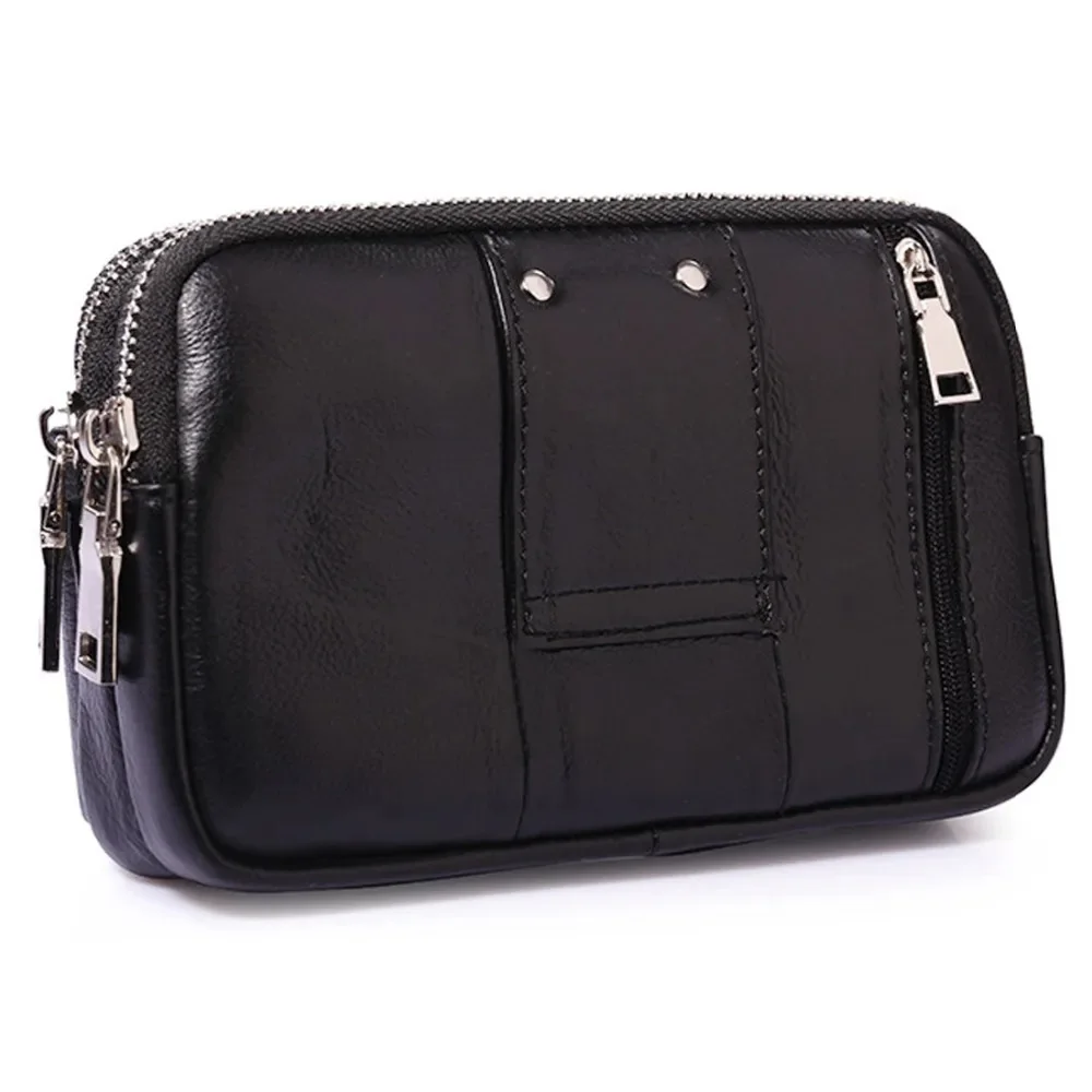 High Quality Men Genuine Leather Waist Pack Bag Coin Cigarette Purse Pocket Pouch Belt Bum Cell/Mobile Phone Case Fanny Bags