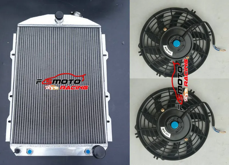 For 1938 38 CHEVY HOT/STREET ROD 350 V8 W/TRANNY COOLER AT Aluminum Radiator + Fans