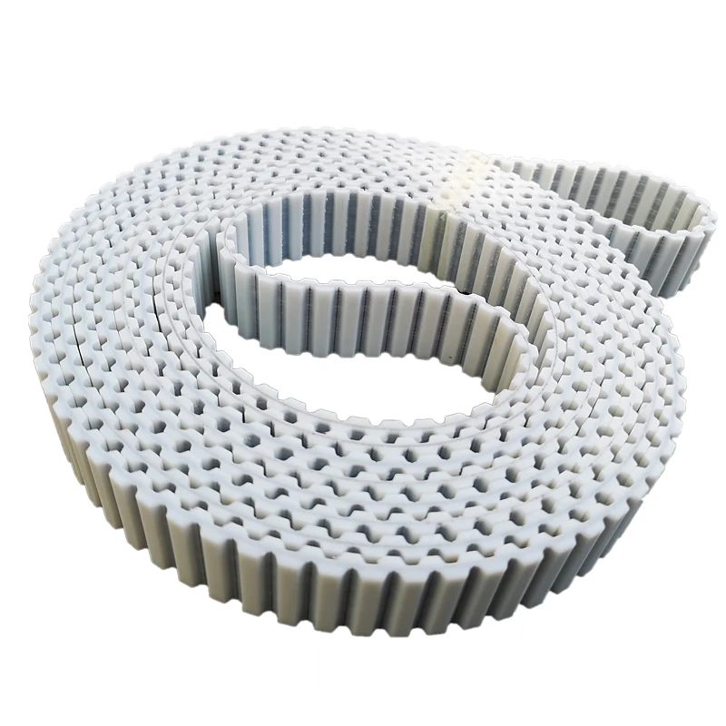 2Pieces RPP-14M 8806mm Length 80mm Width Seamless Double Side Tooth White PU Polyurethane Steel Wire Synchronous Timing Belt