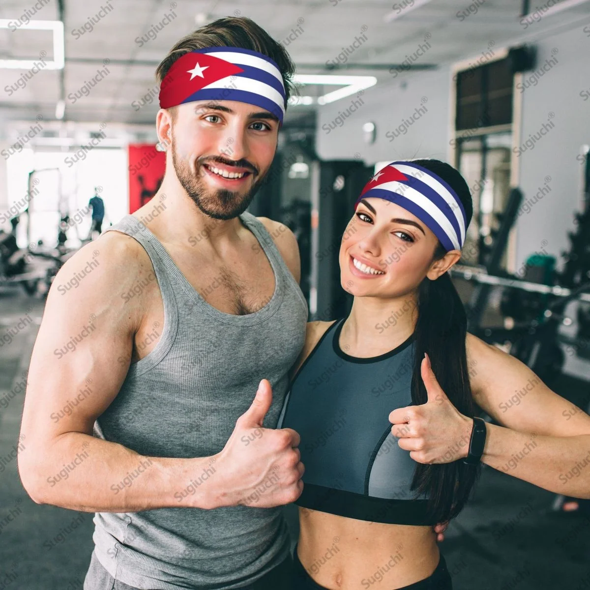 

2025 Cuba Flag Sweatband Women Men Moisture Wicking Syriac Aram Gym Headband for Cycling Yoga