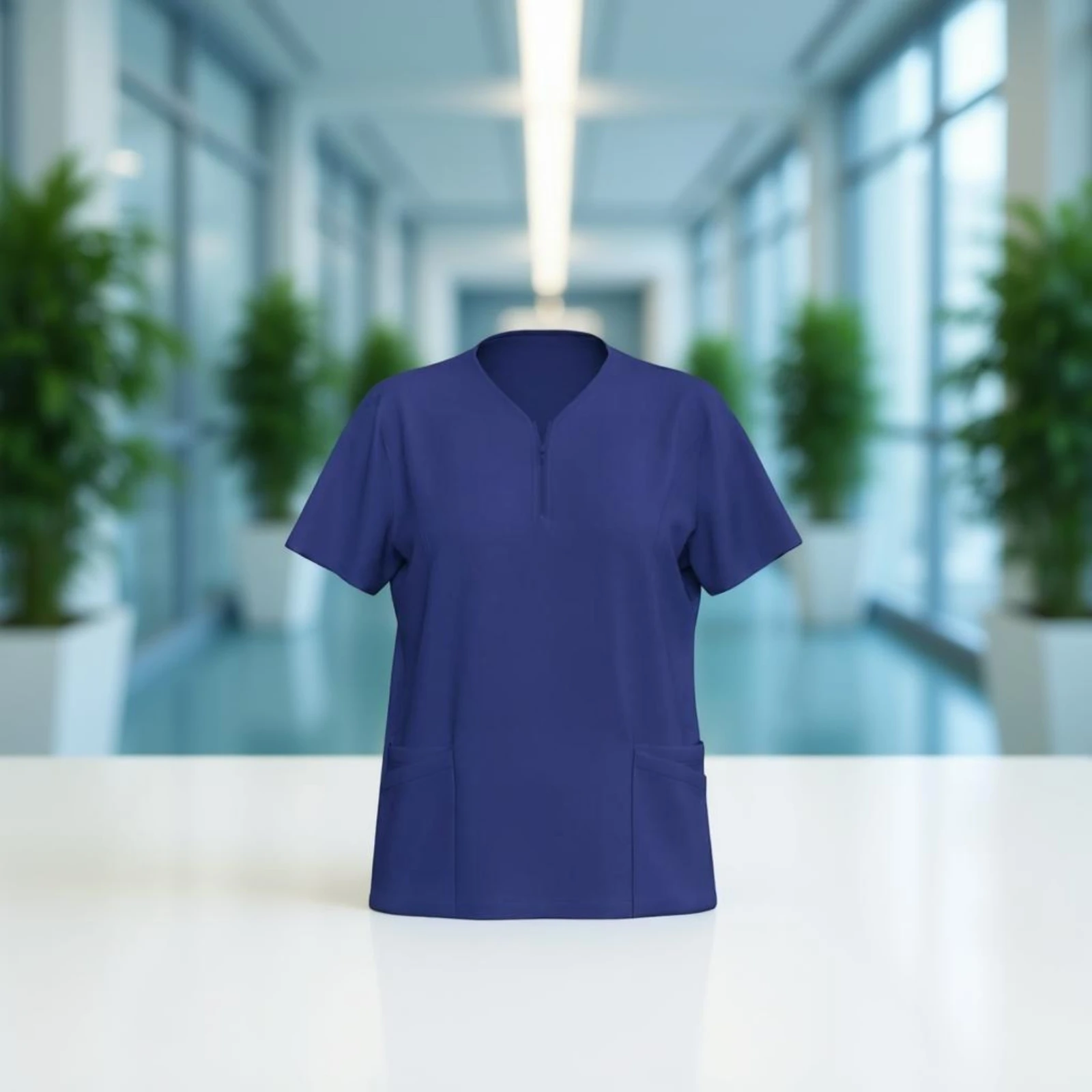 Scrub Set Drawstring Waist Nursing Workwear Set V-Shaped Neckline Scrub Top and Pants Comfortable Work Fit Apparel