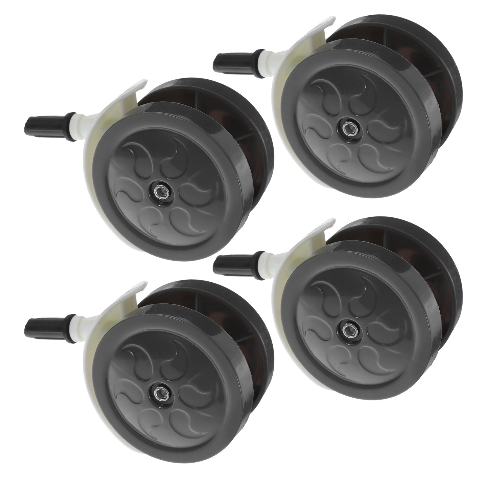 Roda de carrinho de bebê, 4 unidades, substituição, cinza escuro, rodízio de plástico, sem ruído, giratório, universal para móveis, carrinho, cama, rodízio