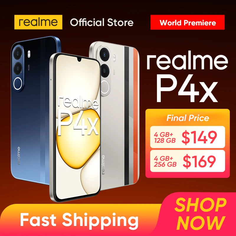 [New Launch] realme P4x Smartphone 6.8" 120Hz LCD Display UNISOC T7250 Chipset 50MP AI Camera 8000mAh Battery 45W Charge NFC