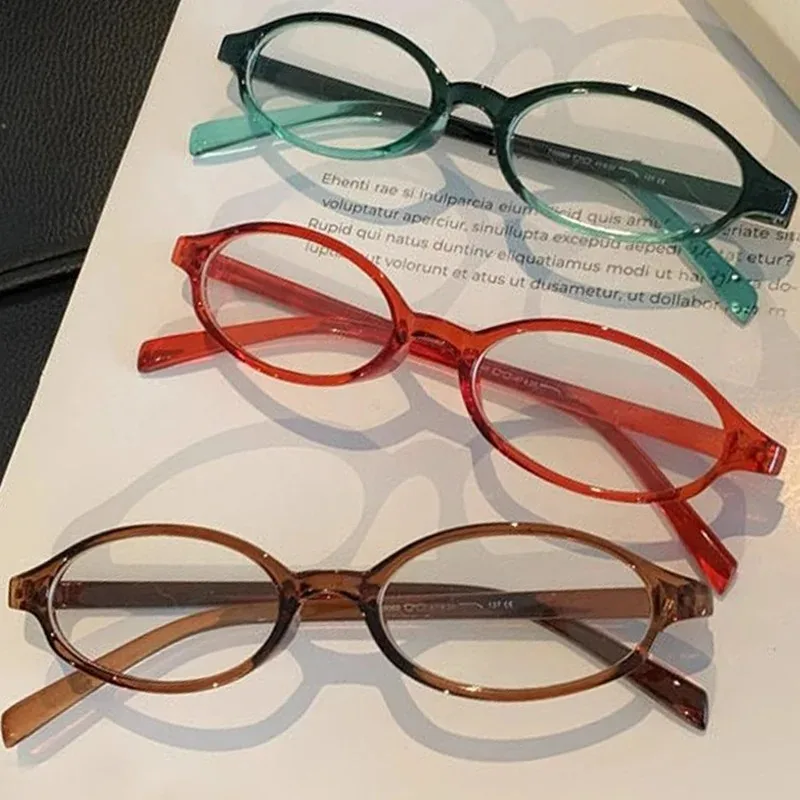 اليابانية خمر النظارات البيضاوية الصغيرة طالب الكمبيوتر النظارات Y2K لطيف الفتيات الذكية مكافحة نظارات الضوء الأزرق نظارات الزخرفية #6