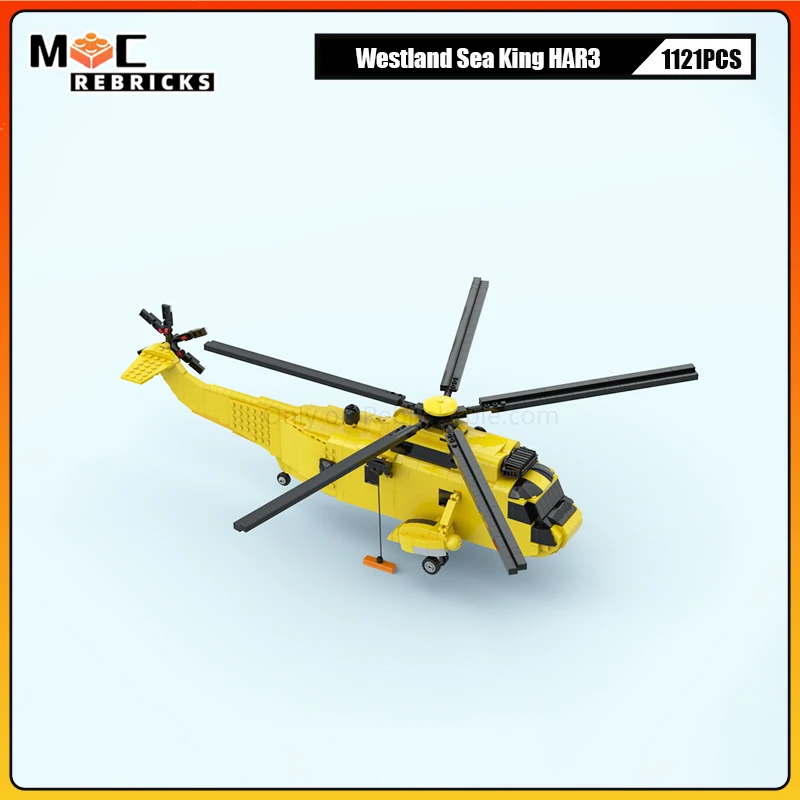 

Royal Navy HAR3 Модель спасательного вертолета MOC Строительные блоки Транспортный самолет DIY Коллекционный набор Сборка кирпичей Игрушка