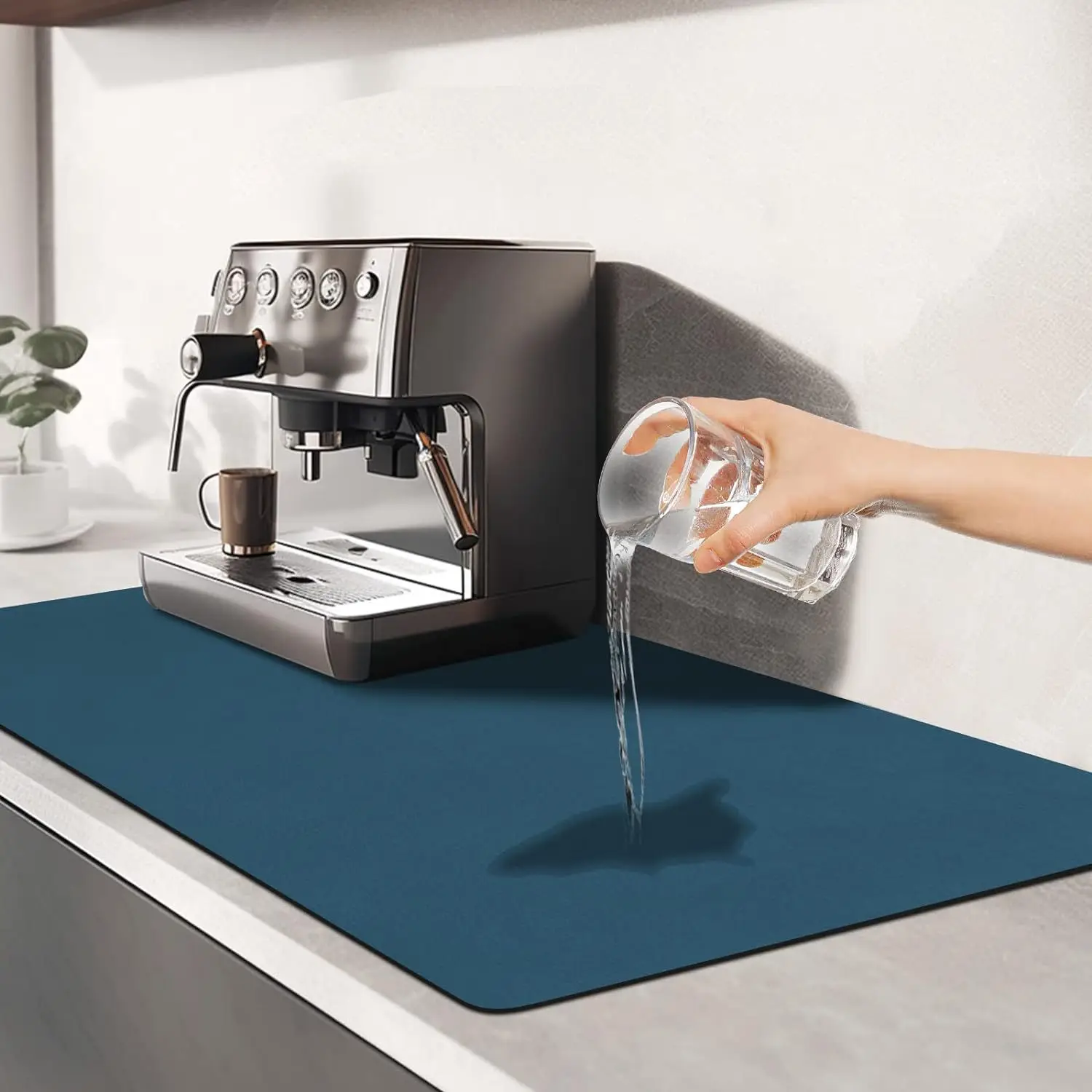 VIKAMA 1PC Simple Kitchen Diatoma-Mud Carpet Super Absorbent Countertop Drain Mat Non-Slip Bar Placemat Dry Coasters Home Decor