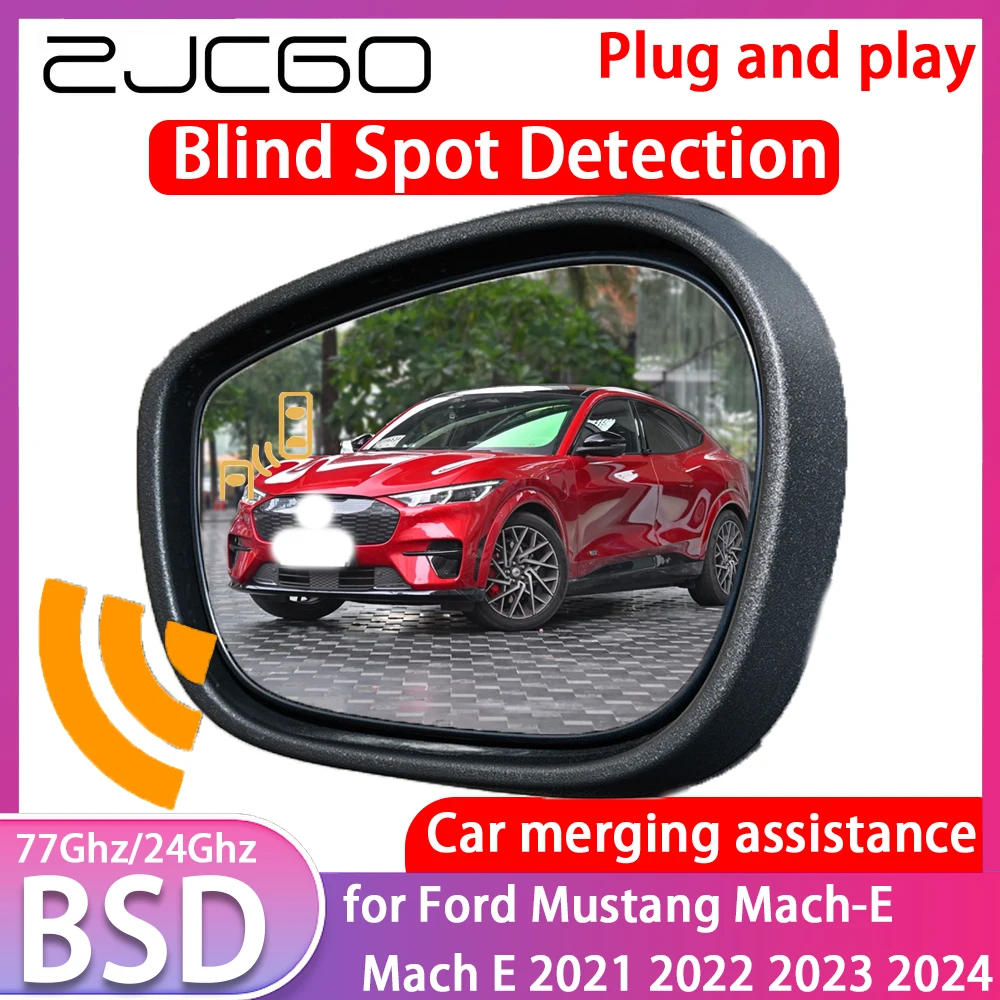 ZJCGO for Ford Mustang Mach-E Mach E 2021~2024 Blind Spot Detection Car BSD BSA BSM System Driving Warning Radar Alert Mirror