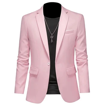 Plus Size 6XL-M Spring Men Solid Suit Jackets Casual Business Formal Blazer Jacket Fashion Mens Formal Wedding Party Blazers