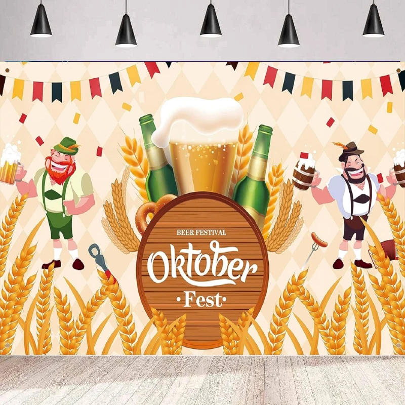 Oktoberfest Party Photography Backdrop Bavarian German Beer Festival Studio Background Home Party Backdrop Wall Banner Poster