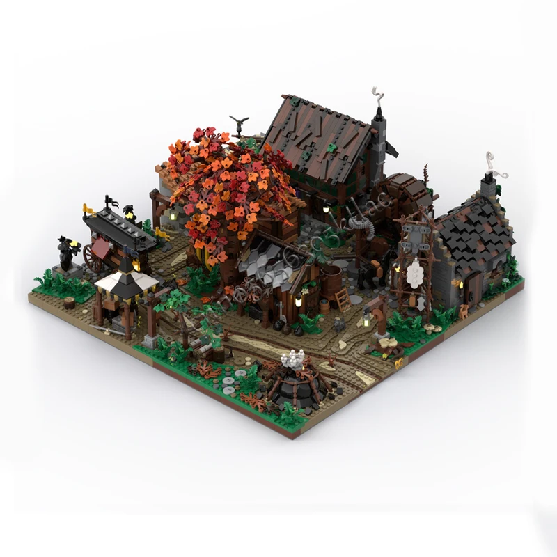 6574 قطعة وحدات مدينة القرون الوسطى رائحة الكريهة Outskirts نموذج اللبنات مجموعات التعليم الجمعية الطوب لعب الاطفال هدايا عيد الميلاد #6