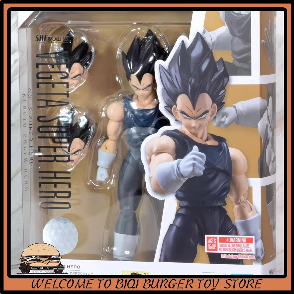 Original Bandai Vegeta Super Hero Action Figure Dragon Ball S.H.Figuarts Saiyan Vegeta Anime Figure Model Doll Toy Birthday Gift