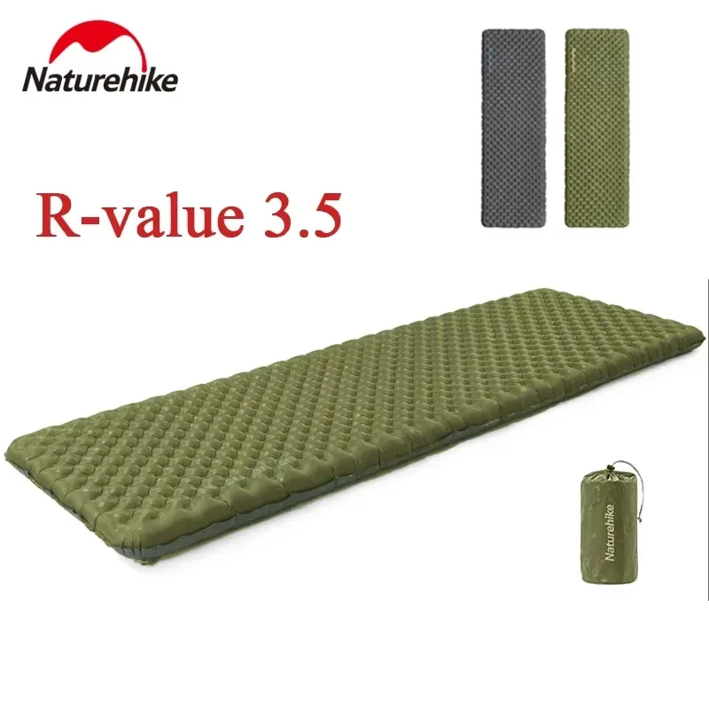 Naturehike High R-value Travel Air Mattress Ultralight Dampproof Nylon Mat 9cm Thickening Tent Pad Outdoor Portable Camping Mat