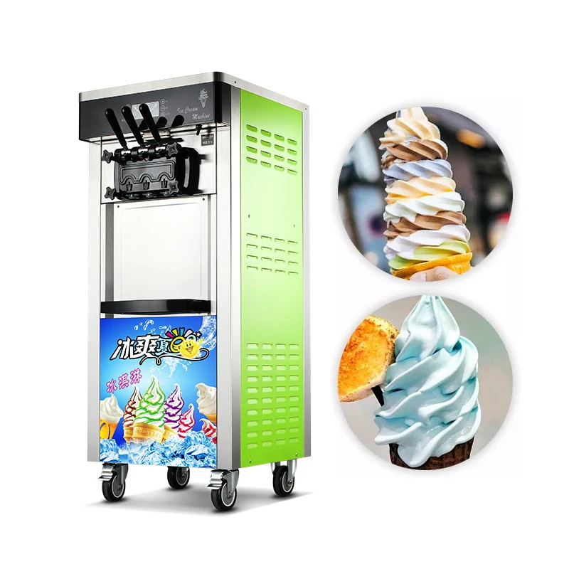 Commercial Floor Standing Three Flavors Soft Serve Ice Cream Machine For Sale