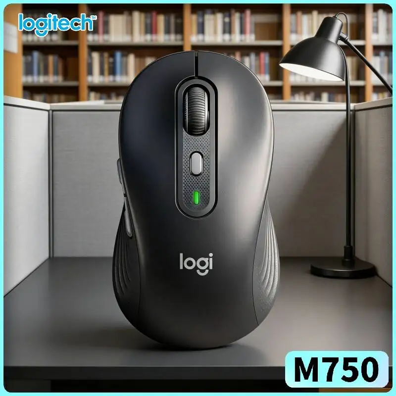 M750 Ergonomic Bluetooth Mouse - 4000 DPI 90% Noise Reduction Custom Shortcuts 10m Range 20-Month Battery PC Tablet Compatible