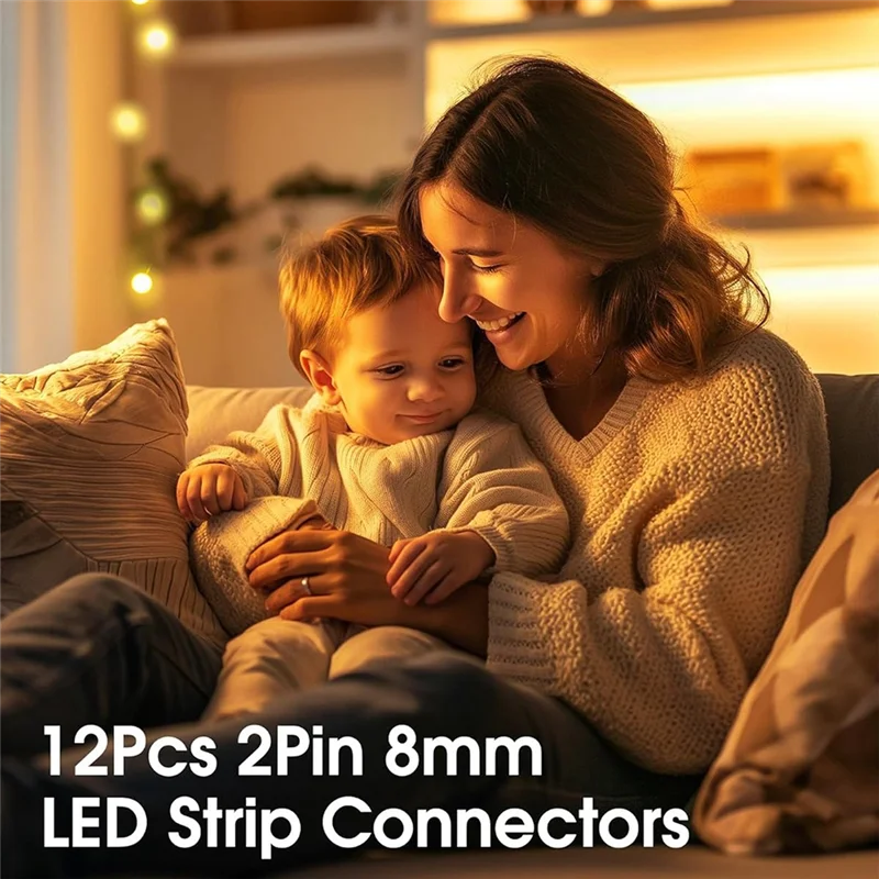 AT19-LED قطاع أضواء موصلات 12 حزمة 2 دبوس 8 مللي متر لحام شفاف LED موصل أضواء الشريط LED موصلات #5