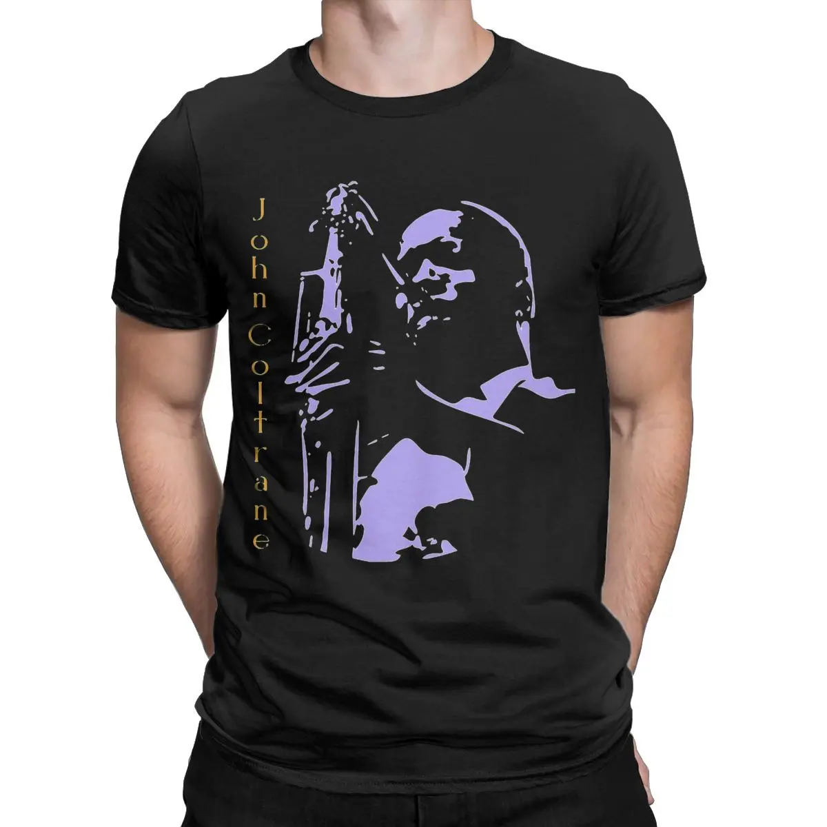 Casual John Coltrane T-Shirt for Men Crew Neck Pure Cotton T Shirts Short Sleeve Tees Birthday Gift Clothes