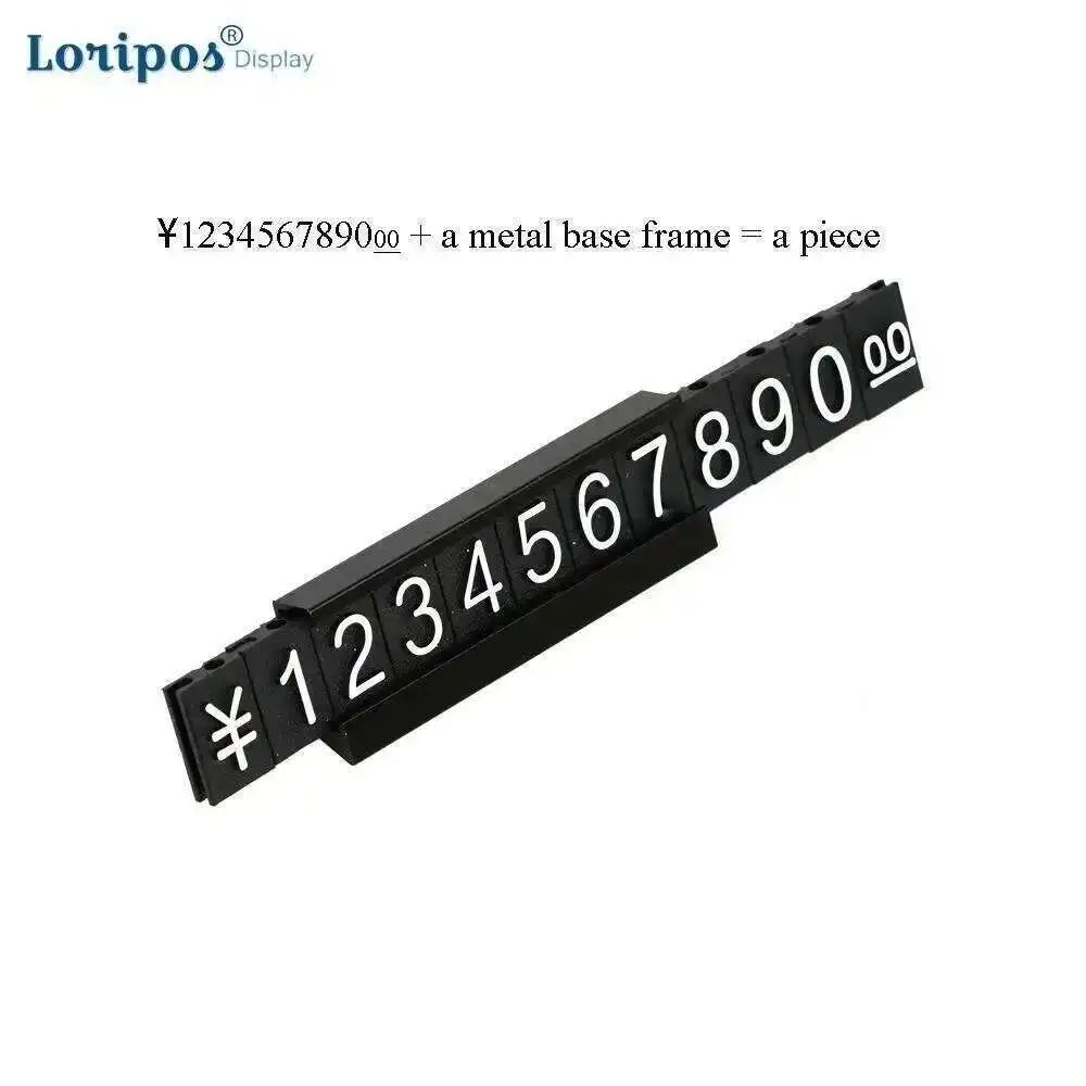 16 Set Golden Adjustable Number Letter And Base Price Display Counter Stand Label Metal Ground Arabic Numbers Combined Price Tag